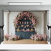 Lofaris Sweet Pink Floral Lovely Indoor Wedding Backdrop